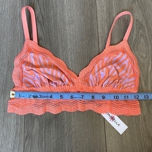 Cosabella Dolce Prt Cotton Bralette In Zebra Icy Violet / Coral Breeze Sz Large - Picture 3 of 16